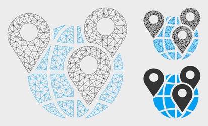 geo targeting mesh wire frame model vector image