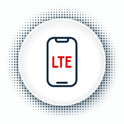 line lte network icon isolated on white background vector image