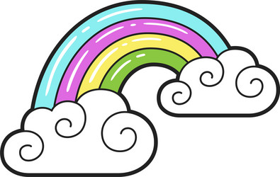 Rainbow icon bright decoration design and fantasy vector