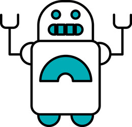 robot with happy face half line color style vector image
