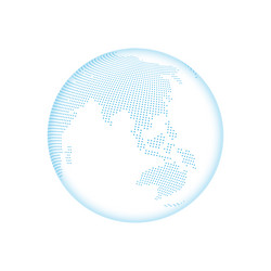 Dotted globe world map background Royalty Free Vector Image