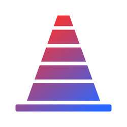 gradient layered cone icon design vector image