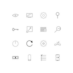 Interface linear thin icons set outlined simple vector