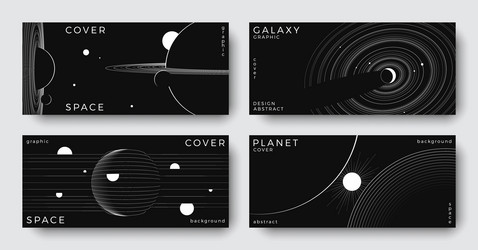 set of abstract space horizontal backgrounds vector image