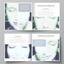 Business templates for square design bi fold vector