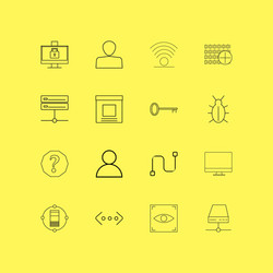 Internet technologies linear icon set simple vector