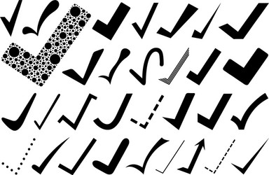 set of different check marks vector image