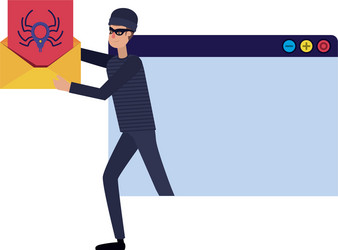 hacker stealing information avatar character vector image