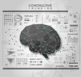 Modern Polygonal Brain with Interface Elements vector image
