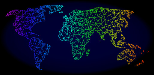 polygonal network spectrum mesh map vector image