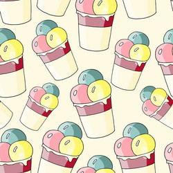 seamless pattern with ice-cream vector image