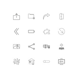 user interface simple linear icons set outlined vector image