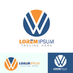 W monogram logo initial letters Royalty Free Vector Image