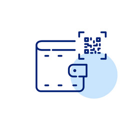 wallet and qr code modern contactless payment vector image