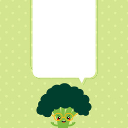 broccoli character with blank empty speech bubble vector image