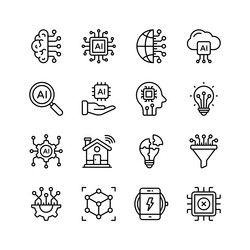 modern icons representing various aspects vector image