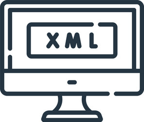 xml icon isolated on white background outline vector