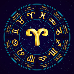 Zodiac Aries Circle Sign Vector Image