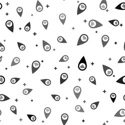 black pointer map with wifi internet signal vector image