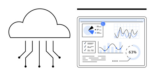 cloud data integration with real-time analytics vector image