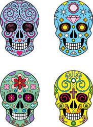 Mexican sugar calavera skulls dia de los muertos Vector Image