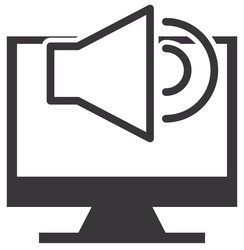 monitor computer with button audio menu vector image