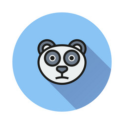 panda icon on round background vector