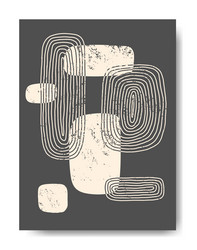 poster with abstract geometric patterns vector image