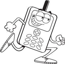 cartoon cell phone running vector