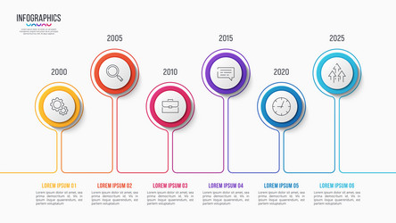 6 Steps Timeline Chart - Progress Tracker vector image