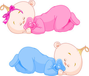 Adorable Baby Twins Vector Image
