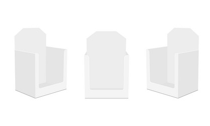 blank pos display boxes front and side view vector