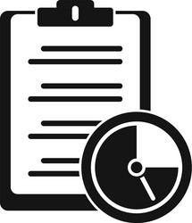 Clipboard time task icon simple style vector