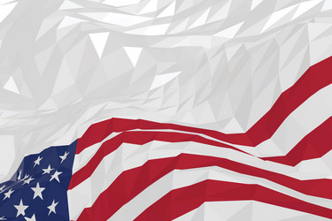 American flag in a triangular style vector