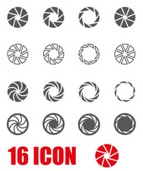 Aperture icon set with value numbers camera Vector Image