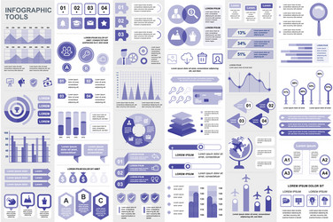 bundle infographic elements data visualization vector