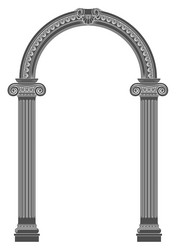 Classical Greek Arch with Ionic Columns vector image