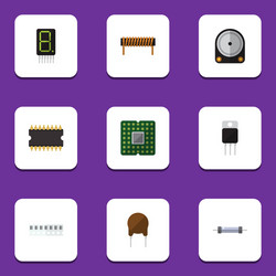 flat device set of triode resistor display vector image
