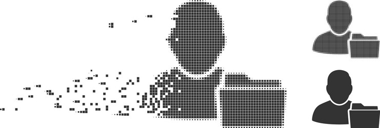 moving pixel halftone user document folder icon vector image