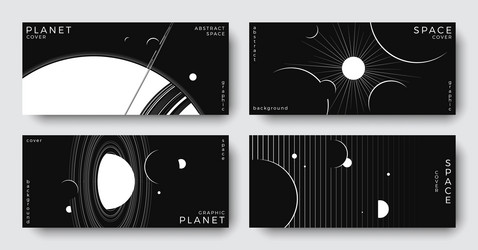 set of abstract space horizontal backgrounds vector image