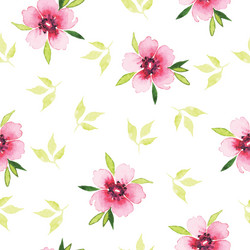 Spring flowers seamless pattern watercolor vector