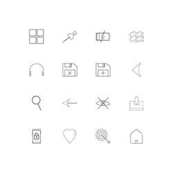 User interface simple linear icons set outlined vector