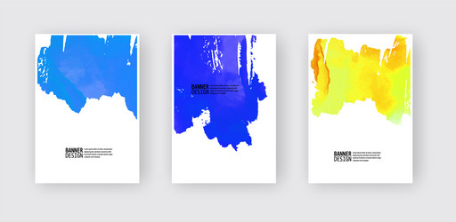 Abstract watercolor color design banner set vector