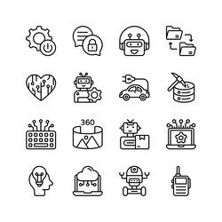artificial intelligence robotics and automation vector image