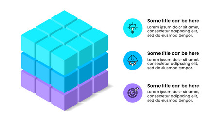infographic template isometric cube with 3 steps vector image