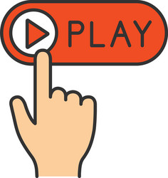 play button click color icon vector image