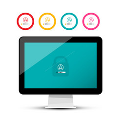 unlock symbol on computer screen security code vector image