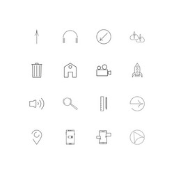 user interface simple linear icons set outlined vector image