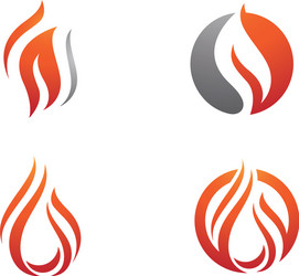 fire flame logo template icon oil gas and energy Vector Image