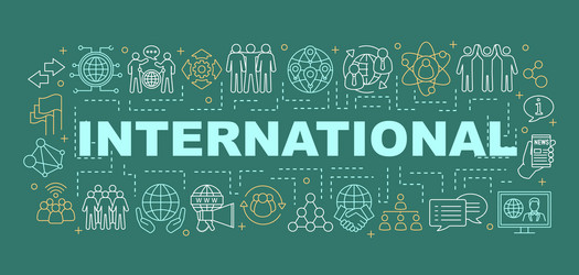 international relations word concepts banner vector